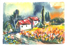 Aquarell Toskana Impression